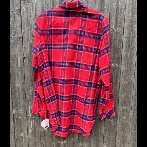 NWT Make + Model Red Plaid Flannel Shirt - Picture 2 of 5
